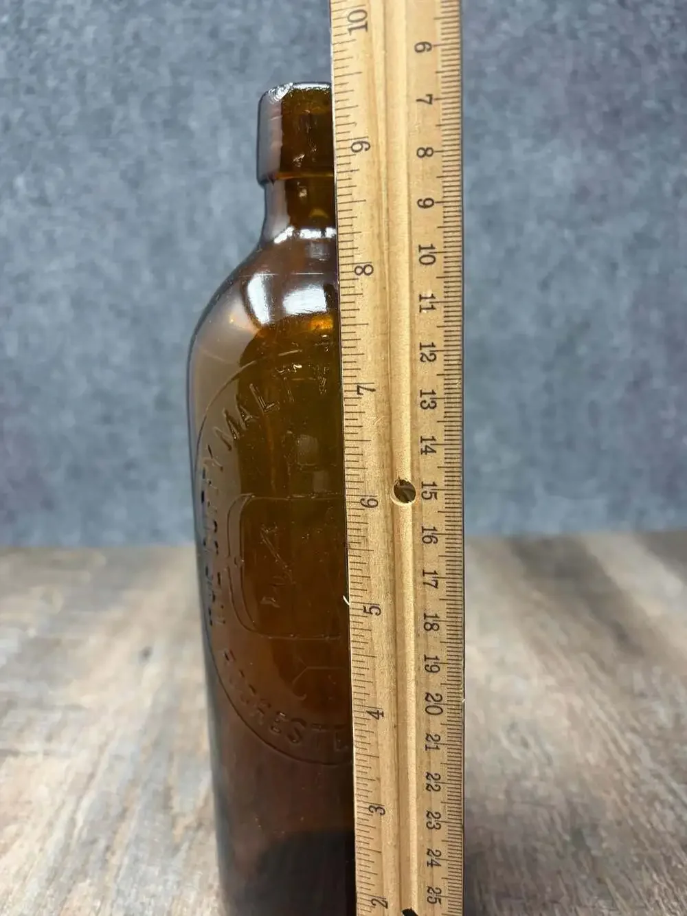 Duffy Malt Whiskey Bottle Amber Embossed Rochester NY 1/5 Gallon Antique